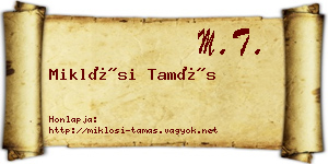 Miklósi Tamás névjegykártya
