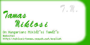 tamas miklosi business card
